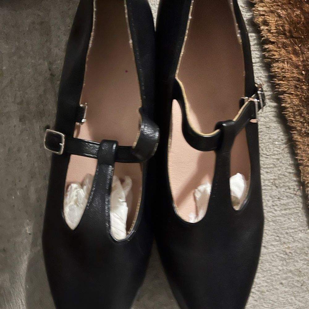 T-Strap Black Women's Shoes